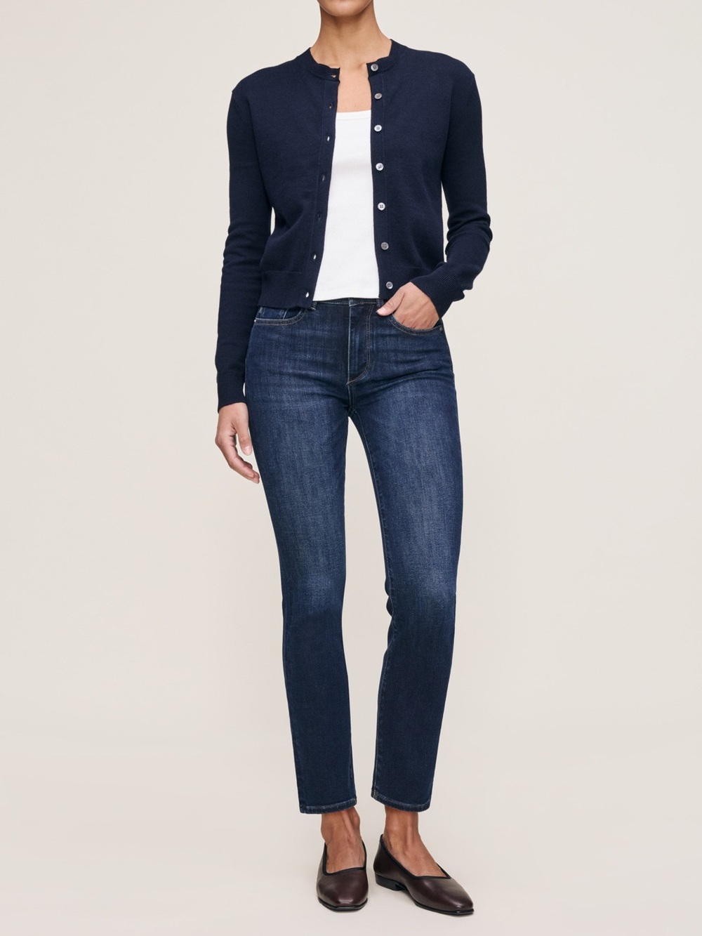 DL1961 Dark Blue Ankle Crop Jeans